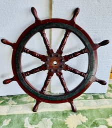 Early Ships Wheel - 27 Inch Interior 36 Inch With Handles
