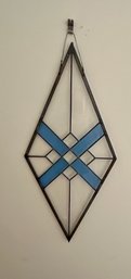 Large Leaded Glass Diamond Window 16x32