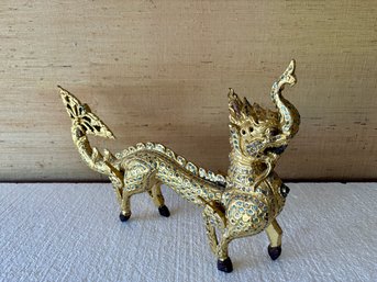 Twenty-one Inch Gold Decorated Dragon