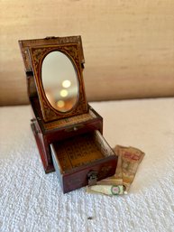 Vintage Asian Traveling Shaving Or Jewelry Box - 6x8x4