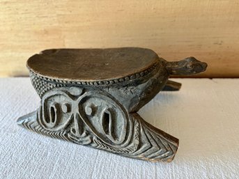 Hand Carved African Turtle Seat - 14x23.5