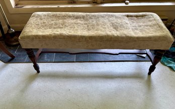 Vintage Upholstered Bench - 18x46x16 High