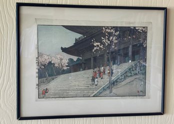Hiroshi Yoshida Japanese Wood Block -signed -  15x20