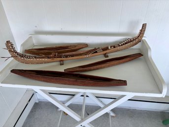 Collection Of Wood Carved Canoes