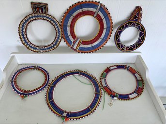 Six African Beaded Neck Collars