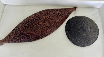 Two Wood Carved Bowls Possibly Papua New Guinea