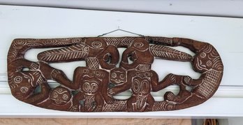 Papua New Guinea Carved Wooden Wall Plaque -