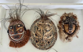 Three Turtle Shell Papua New Guinea Masks