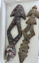 Two New Guinea Hook Sculptures