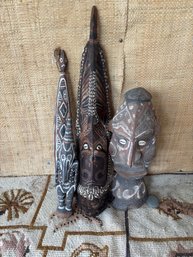 Four Oceanic Wood Carved Figurines