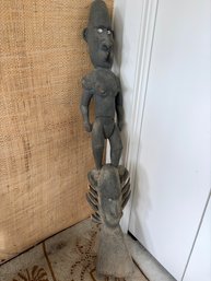 Two Carved African Figures - 38 Inch