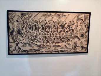 Framed Indonesian Relief - 25x40
