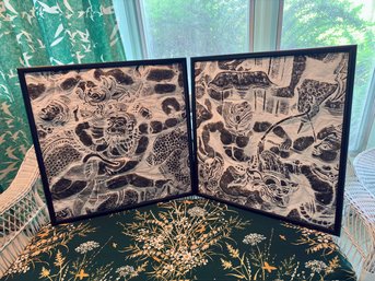 Two Indonesian Reliefs - 23x23.5