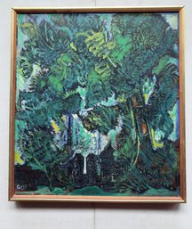 Signed Oil On Canvas Abstract - 17.5x19.5