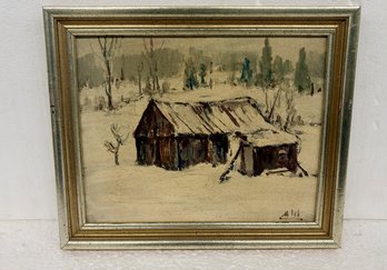 Signed AHL Oil On Board Painting -  9.5x11.5
