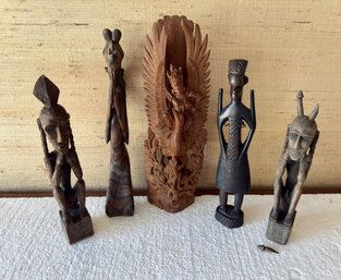 Lot Of Wood Carved Figures