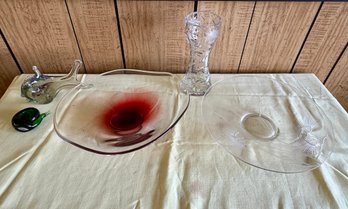 Lot Of Contemporary Clear Glass -some Signed