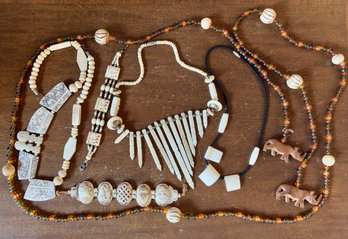 Lot Of Bone Carved  Jewelry