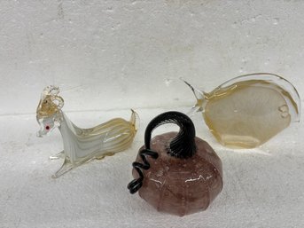 3PCS OF ART GLASS Apprrox 8inches
