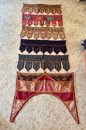 Six  Traditional Indian Door Hangings Or Window Valances