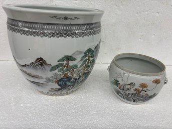 2 ASIAN POTS 12x12 And6x61/2
