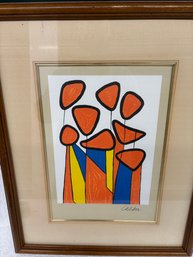 SIGNED CALDER W/DOCUMENTS 19x24