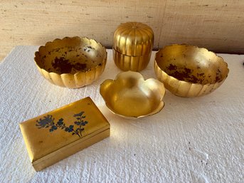 Asian Gold Lacquered Lot