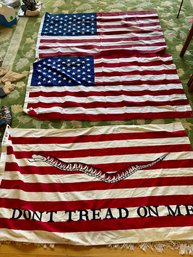 Dont Tread On Me And 2 Other American Flags