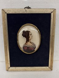 Reverse Painting Portrait On Convex Glass - 6x7.5 Framed