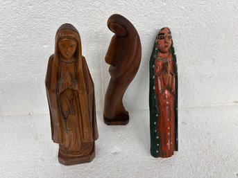3CARVED FIGURES. Approx 12 I CHES