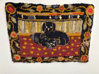 Hooked Rug DOGS. HANGING 17X24