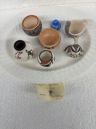 7PCS SMALL POTS MOSTLY ACOMA