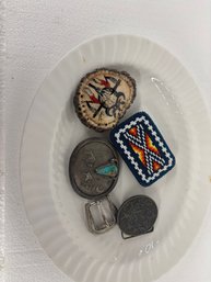 BUCKLES VARIOUS NATIVE AMERICAN