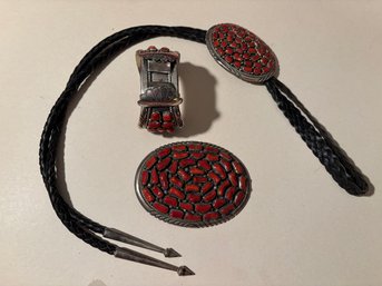 SILVER BUCKLE, CUFF AND BOLLO