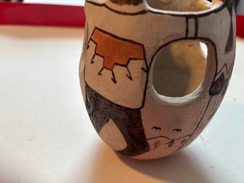 ANGEA VASE HIGHLY DECORATED 3  INCH OPENING X 6