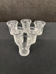 6 LALIQUE FROSTED CORDIALS