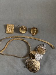 LOT GOLD JEWELRY PLATE??  NOT TESTED OR MARKED