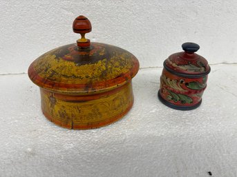 2PCS OF DECORATED TREEN 7x9, 4x4