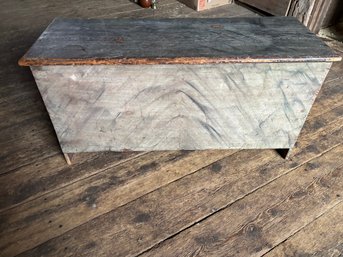 EARLY PAINT DECORATED BLANKET BOX 51x19x25