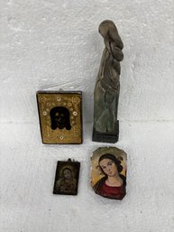 4 RELIGIOUS PCS. MADONNA STATUE BY VERNON SMITH