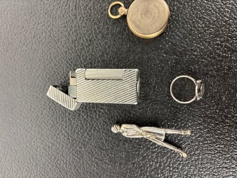 4PCS  - STERLING GOLF PIN, RING, LIGHTER, LOCKET