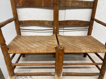 EARLY 19THC WAGON SEAT 33INCHES WIDE X14X28