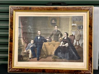 Colored Engraving Of Lincoln  - 26x32