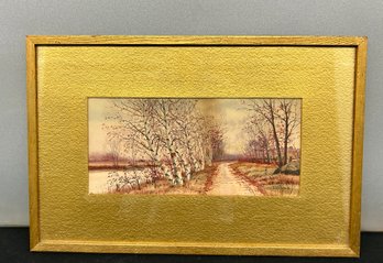 Signed Watercolor 12x19 Framed