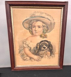 Victorian Print In Walnut Frame - 20x24