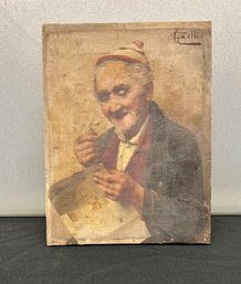 Small Oil On Canvas Portrait -