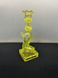 Dolphin Form Glass Candlestick