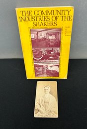 Early Photograph Of Shaker Woman And Book