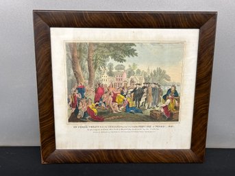 Print Of William Penns Treaty - 16x17.5 Framed