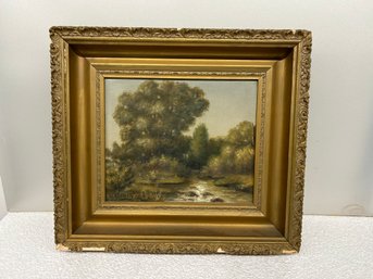 19th C Landscape Oil On Canvas - 10x11
